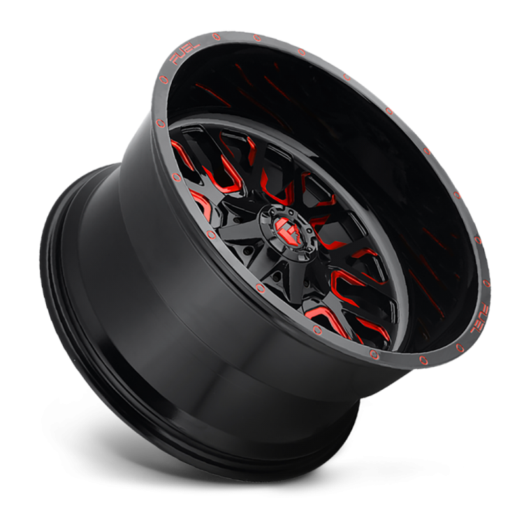 Kola z lehké slitiny D612  Stroke Gloss Black/Red Tinted Clear Fuel